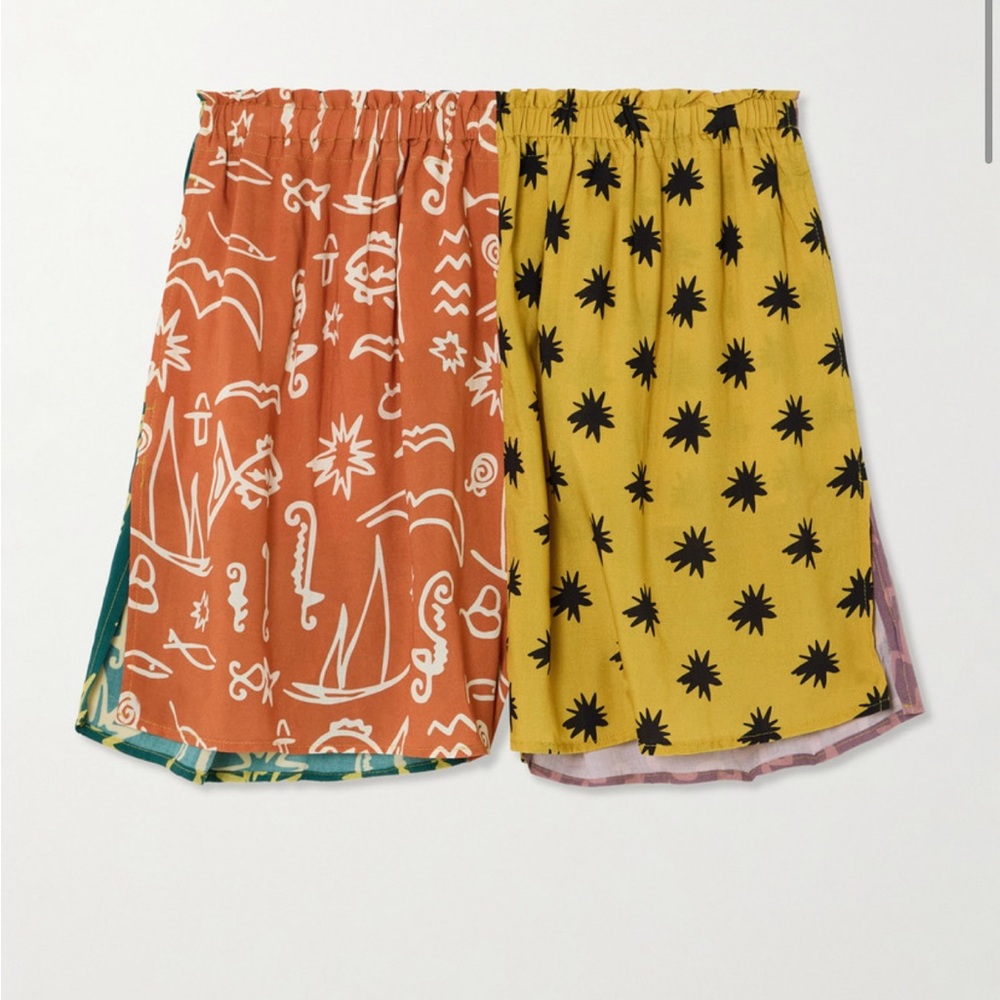 DONDE ESTEBAN ESTRELLITAS printed elastic waist satin shorts S